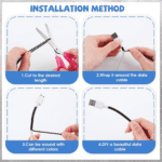 Metallic Cable Protector for Cords & Headphones (Spiral Wrap) - Back View by Nari Haat, Indian ethnic wear, women clo...