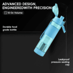 Alkaline Water Bottle with Food Grade Plastic, Stylish & Portable (Particulates Not Included) - Closeup Embroidery by...