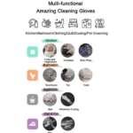 Reusable Silicone Cleaning Brush Scrubber Gloves (Multicolor) - Sleeve Design by Nari Haat, Indian ethnic wear, women...