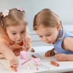 Kids' Stationery Kit: Wooden Pencils, Sharpener, Eraser, Diary (8 Pc Set) - Sleeve Design by Nari Haat, Indian ethnic...