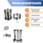 2 in 1 Camping Folding Cup with Keychain (1 Pc) - With Dupatta by Nari Haat, Indian ethnic wear, women clothing, desi...