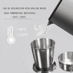 2 in 1 Camping Folding Cup with Keychain (1 Pc) - Closeup Embroidery by Nari Haat, Indian ethnic wear, women clothing...