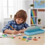 Magnetic Geometry Box - Double-Sided Pencil Case with Calculator for Students - Sleeve Design by Nari Haat, Indian et...