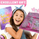 Kids' Stationery Kit: Wooden Pencils, Sharpener, Eraser, Diary (8 Pc Set) - With Dupatta by Nari Haat, Indian ethnic ...