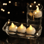 Set of 12 Flameless Floating Candles Battery Operated Tea Lights Tealight Candle - Neckline Detail by Nari Haat, Indi...