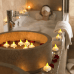 Set of 12 Flameless Floating Candles Battery Operated Tea Lights Tealight Candle - Fabric Detail by Nari Haat, Indian...