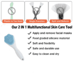 Silicone Face Scrubber Exfoliating Brush, Manual Handheld Facial Cleansing (1 Pc) - With Dupatta by Nari Haat, Indian...