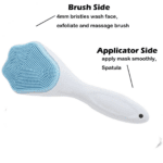 Silicone Face Scrubber Exfoliating Brush, Manual Handheld Facial Cleansing (1 Pc) - Closeup Embroidery by Nari Haat, ...