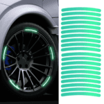 Car Wheel Hub Reflective Car Stickers, Night Warning (20 Pcs Set/ Multicolored) - Front View by Nari Haat, Indian eth...