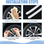 Car Wheel Hub Reflective Car Stickers, Night Warning (20 Pcs Set/ Multicolored) - Closeup Embroidery by Nari Haat, In...