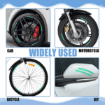 Car Wheel Hub Reflective Car Stickers, Night Warning (20 Pcs Set/ Multicolored) - Back View by Nari Haat, Indian ethn...