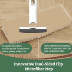 Portable Self-Squeeze Short Mop, with 1 Cotton Head, Bathroom Kitchens Table - With Dupatta by Nari Haat, Indian ethn...