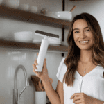 Portable Self-Squeeze Short Mop, with 1 Cotton Head, Bathroom Kitchens Table - Neckline Detail by Nari Haat, Indian e...