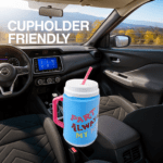 Insulated Mug with Lid Handle Flexible Straw with Cap (709 ML) - Sleeve Design by Nari Haat, Indian ethnic wear, wome...