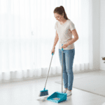 Long Handle Dustpan and Brush 2 Piece Set for Sweeping Cleaning Home Office, Supdi - Neckline Detail by Nari Haat, In...