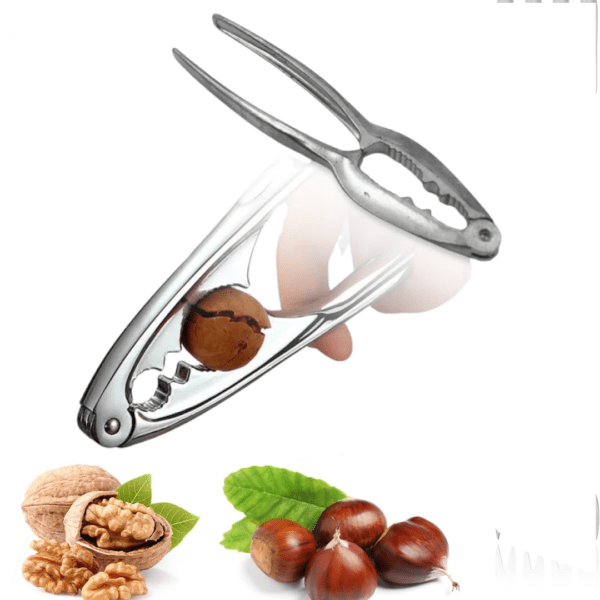 Luxury Stainless Walnut Cracker – Portable Nut Cutter & Pliers - Front View by Nari Haat, Indian ethnic wear, women...