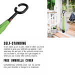 Foldable UV & Rain Umbrella with C-Shaped Handle – Kids (1 Pc / Mix Color) - Closeup Embroidery by Nari Haat, India...