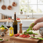 Multifunction Kitchen Tool Set – Stainless Steel & Plastic Knife and Scissors - Back View by Nari Haat, Indian ethn...