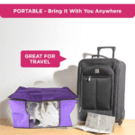 Clothing storage bag zipper, non-woven storage bag storing the clothes and sarees - Back View by Nari Haat, Indian et...