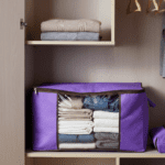 Clothing storage bag zipper, non-woven storage bag storing the clothes and sarees - Front View by Nari Haat, Indian e...