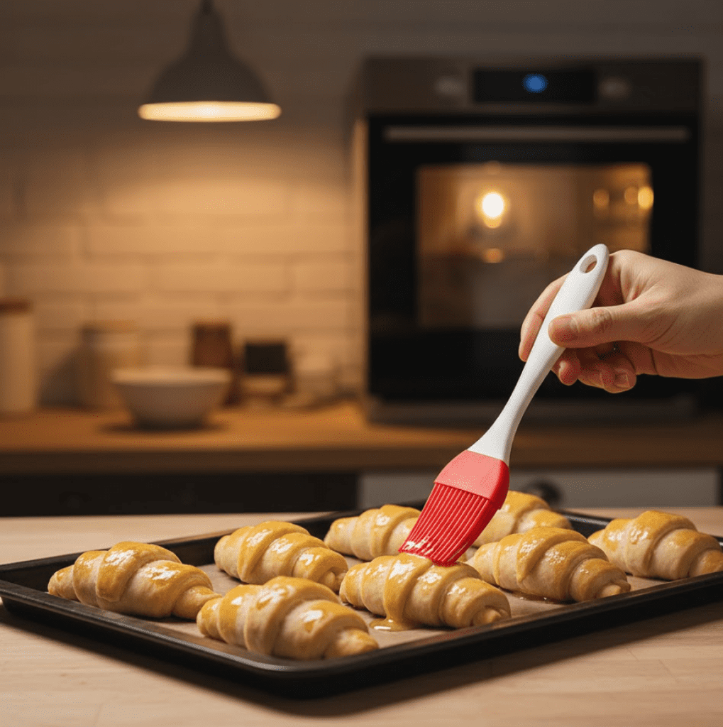 Multicolor silicone spatula and pastry brush