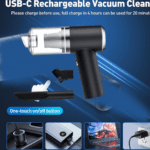 2 in 1 Wireless Vacuum Cleaner – 120W Handheld USB Rechargeable for Home & Car (1 Pc) - Sleeve Design by Nari Haat,...