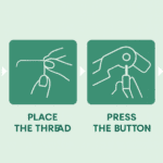 Automatic Needle Threading Device (Multicolour) - Neckline Detail by Nari Haat, Indian ethnic wear, women clothing, d...