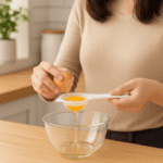 Egg Yolk Separator, Egg White Yolk Filter Separator, Egg Strainer Spoon Filter Egg - Back View by Nari Haat, Indian e...