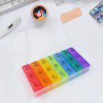 Pill Box 7 Day Weekly Medicine Organizer Daily Planner Portable Travel Container Holder for Vitamin and Supplement Mo...