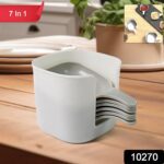 7 in 1 Side Dish Dip Bowl Set with Handle Mini Dipping Bowls (7 Pcs Set) - With Dupatta by Nari Haat, Indian ethnic w...