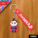 Cute Cartoon Silicone 3D Key Chain with Metal Hook & Strap (Pack of 1) - With Dupatta by Nari Haat, Indian ethnic wea...