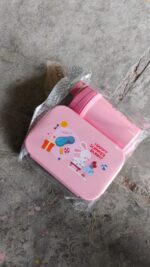 Plastic Lunch Box Leak Proof 2 Compartment with Bottle and Fork (1 Set / Mix Color) - Full Detail by Nari Haat, India...