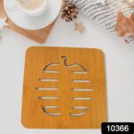 Square Bamboo Wood Table Place mat Hot Pot Cup Mat Tea Coaster(14×14 Cm / 1 Pc) - With Dupatta by Nari Haat, Indian ...