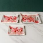 Printed Plastic Rectangular Serving Tray Set