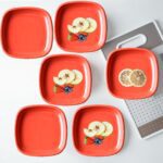 Microwave Safe Quarter Plates  Square 6 Pcs, - Front View by Nari Haat, Indian ethnic wear, women clothing, designer ...