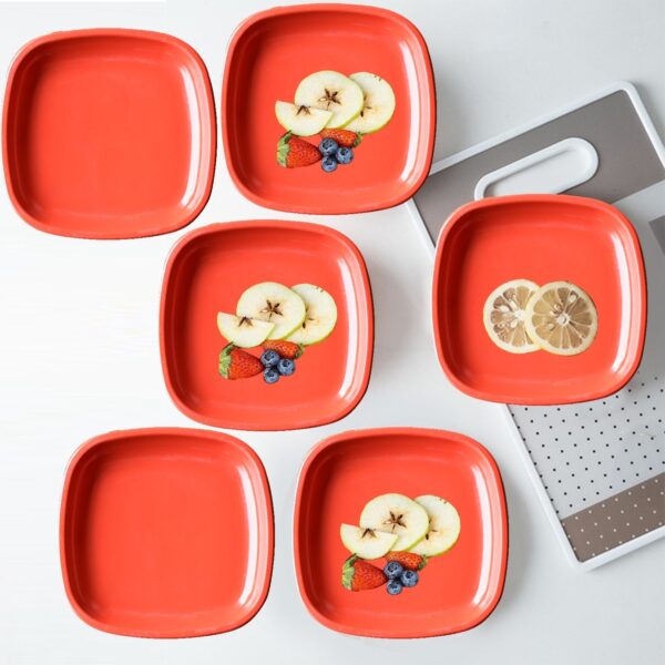 Microwave Safe Quarter Plates  Square 6 Pcs, - Front View by Nari Haat, Indian ethnic wear, women clothing, designer ...