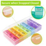 Pill Box 7 Day Weekly Medicine Organizer Daily Planner Portable Travel Container Holder for Vitamin and Supplement Mo...