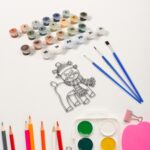 Paint by Number Kits 2 Set 21 Number Color, 6 paint brushes (2 Set) - Closeup Embroidery by Nari Haat, Indian ethnic ...