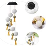 Solar Crystal Ball Wind Chime, Color Changing Solar Powered LED Hanging Wind Chime - Neckline Detail by Nari Haat, In...