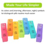 Pill Box 7 Day Weekly Medicine Organizer Daily Planner Portable Travel Container Holder for Vitamin and Supplement Mo...