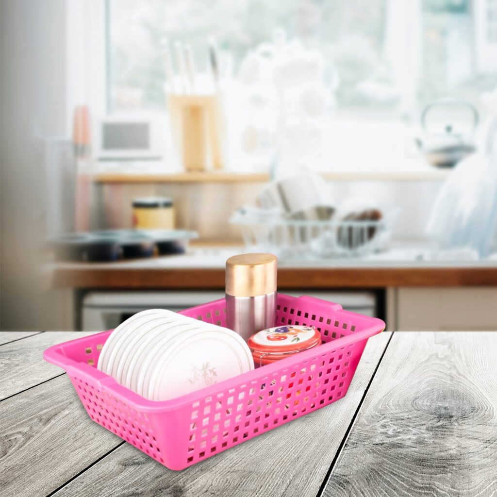 Small Plastic Cane Fruit Basket for Kitchen