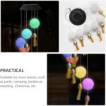 Solar Crystal Ball Wind Chime, Color Changing Solar Powered LED Hanging Wind Chime - Back View by Nari Haat, Indian e...
