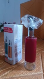 Glass Oil Dispenser with Plastic Covering, Oil and Vinegar Bottle (300 ml) - Full Detail by Nari Haat, Indian ethnic ...