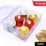 Electrical Candles Diya LED Tea Light, Diwali (6 Pcs Set) - With Dupatta by Nari Haat, Indian ethnic wear, women clot...