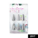 Cake Decorating Stainless Steel Nozzle (6pcs) - With Dupatta by Nari Haat, Indian ethnic wear, women clothing, design...