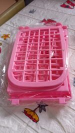 2Layer Foldable Plastic Small Storage Shelf / Rack (1 Pc / Mix Color) - Full Detail by Nari Haat, Indian ethnic wear,...