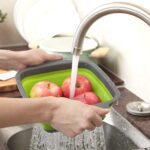 Silicone Square Plastic Folding Collapsible Durable Kitchen Sink Dish Rack - Neckline Detail by Nari Haat, Indian eth...