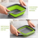 Silicone Square Plastic Folding Collapsible Durable Kitchen Sink Dish Rack - Fabric Detail by Nari Haat, Indian ethni...