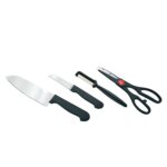 Stainless Kitchen Tool Set – Butcher Knife, Standard Knife, Peeler & Scissor (4 Pcs) - Sleeve Design by Nari Haat, ...