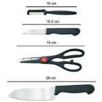 Stainless Kitchen Tool Set – Butcher Knife, Standard Knife, Peeler & Scissor (4 Pcs) - Neckline Detail by Nari Haat...